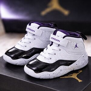 Jordan B’Loyal Toddler Sneakers White Black Purple Size 4C